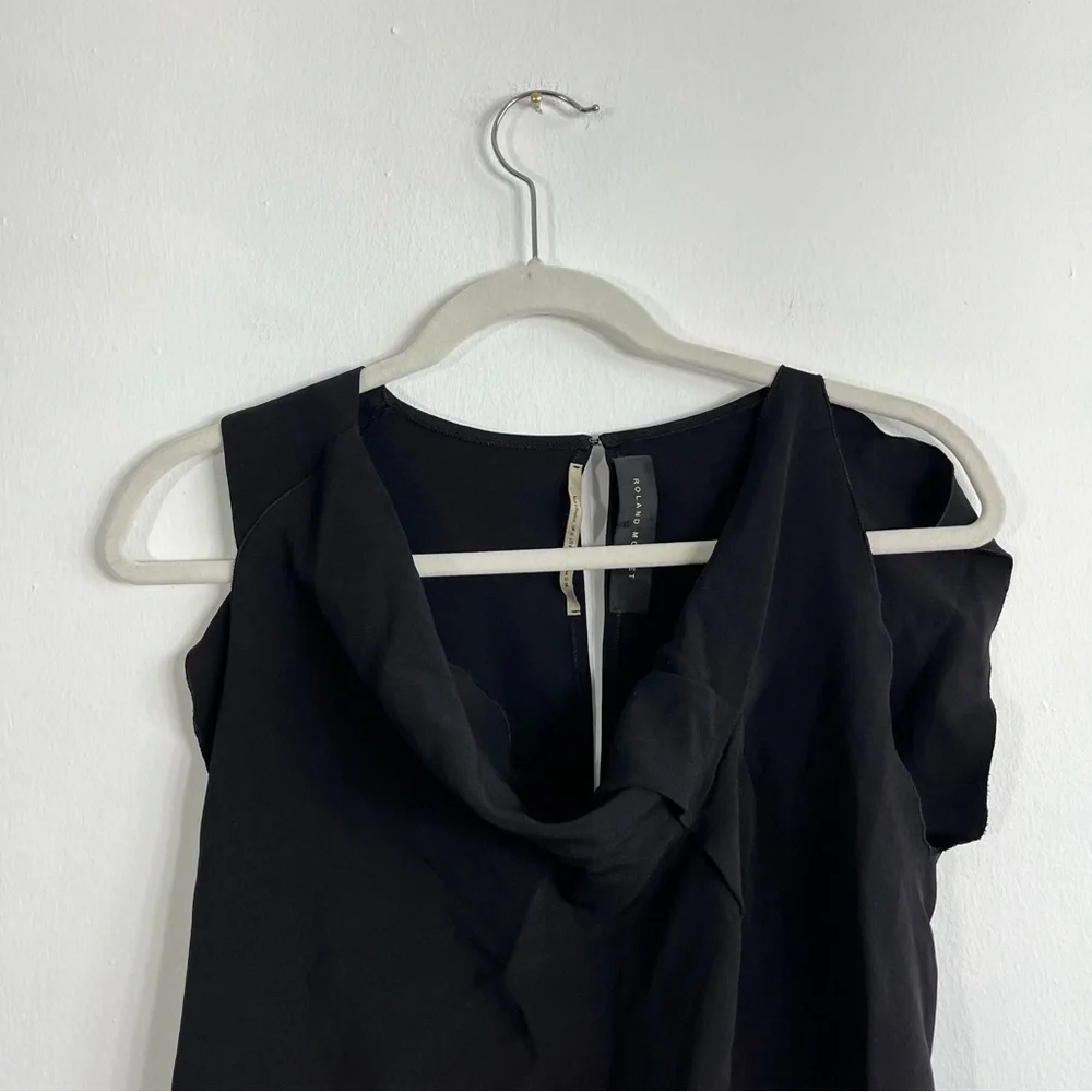 Ronald Mouret Cowl Neck Mini Dress Black Size 8 - Picture 5 of 5